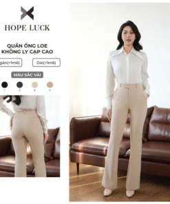 Quần Ống Loe Nữ Không Ly HOPE LUCK Phong Cách Trẻ Trung Vải Dày Dặn Ít Nhăn Cao Cấp 26QAD003